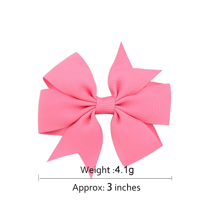 Wholesale 10pcs Handmade Baby Dovetail V Ribbed Ribbon Bow Hairpin