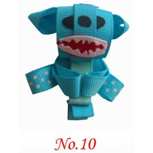 Wholesale of 10pcs Circus Clown Fabric Children's Hair Clips