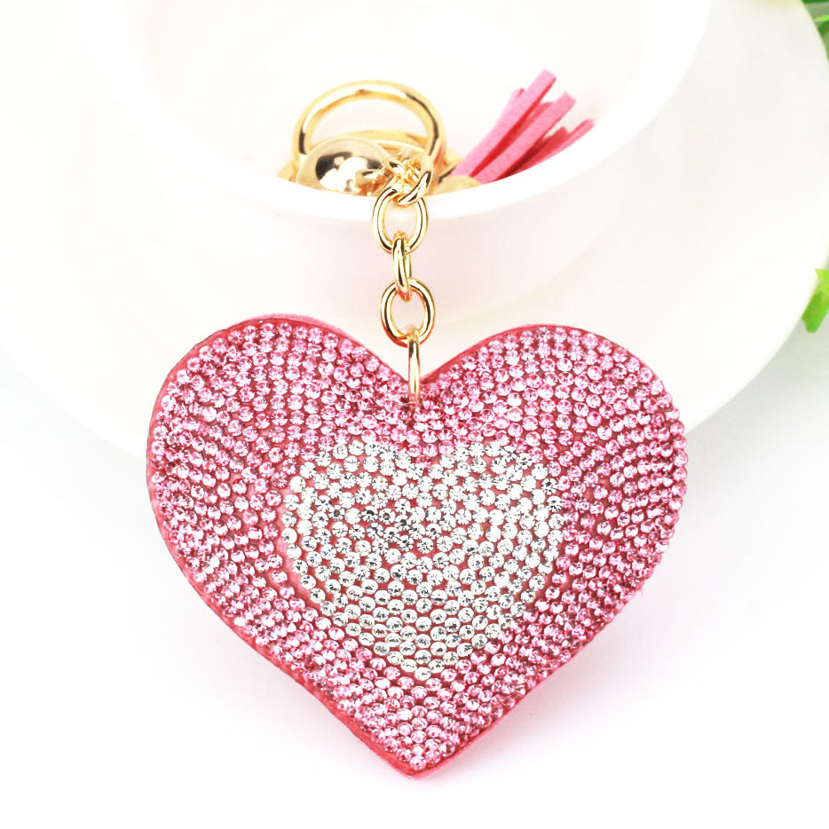 Wholesale Valentine's Day Double Color Peach Heart Keychain