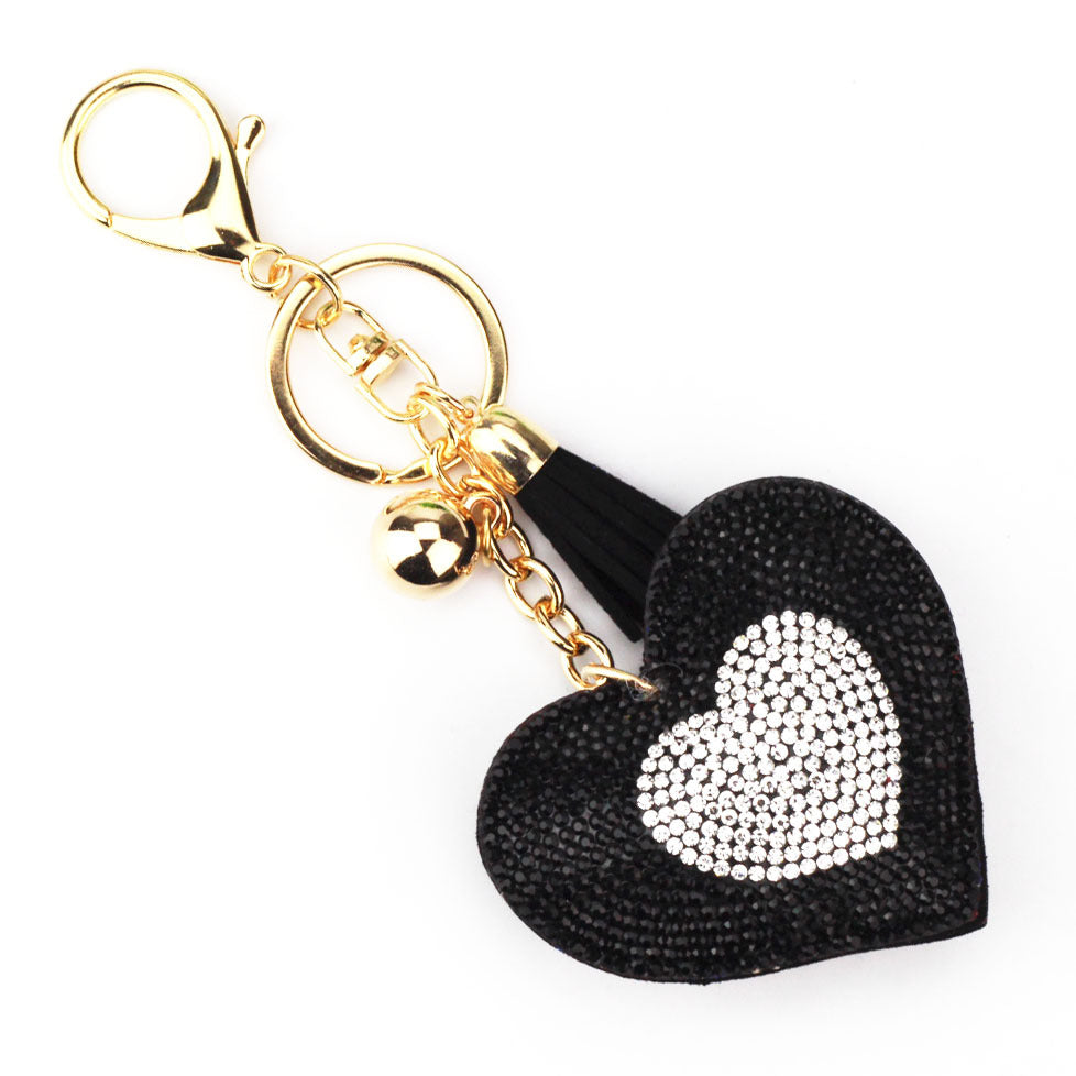 Wholesale Valentine's Day Double Color Peach Heart Keychain
