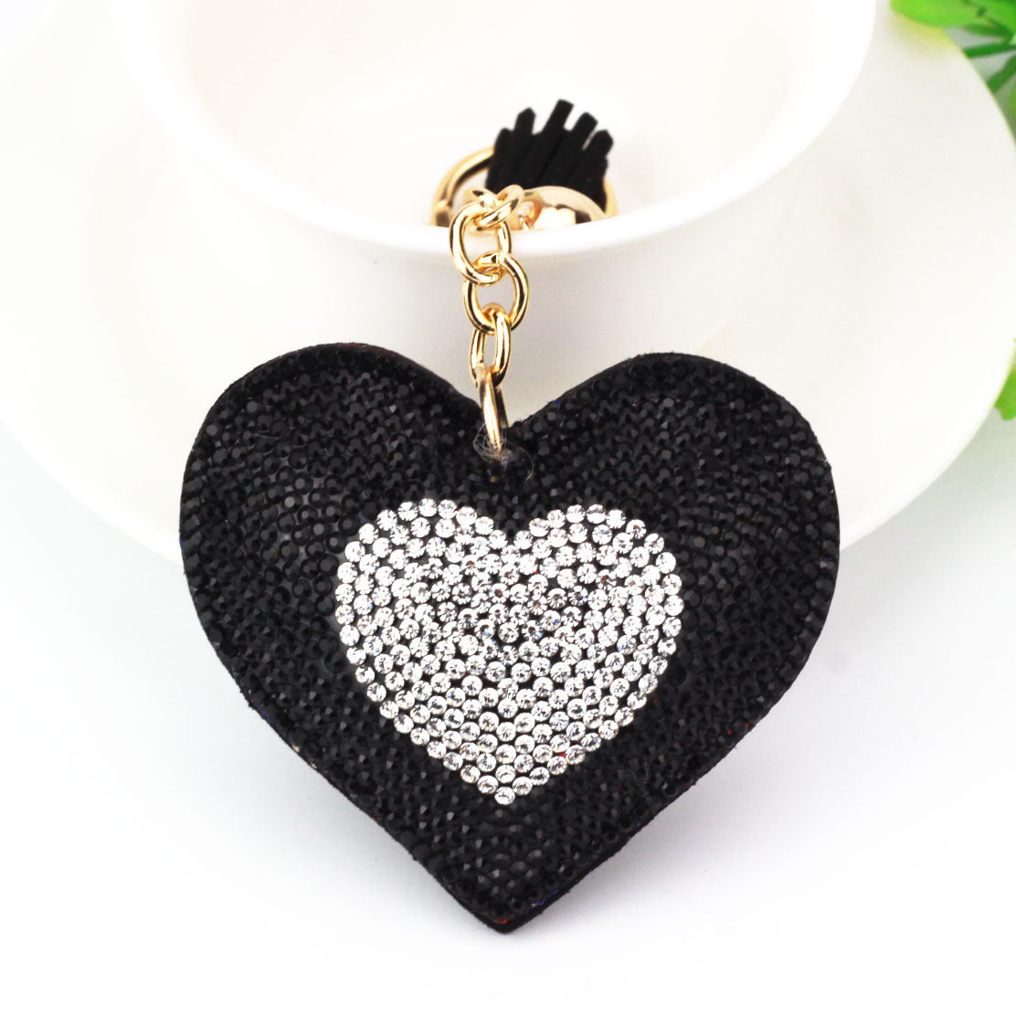 Wholesale Valentine's Day Double Color Peach Heart Keychain