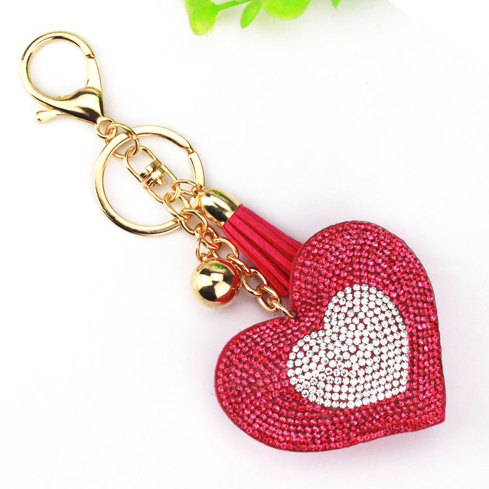 Wholesale Valentine's Day Double Color Peach Heart Keychain