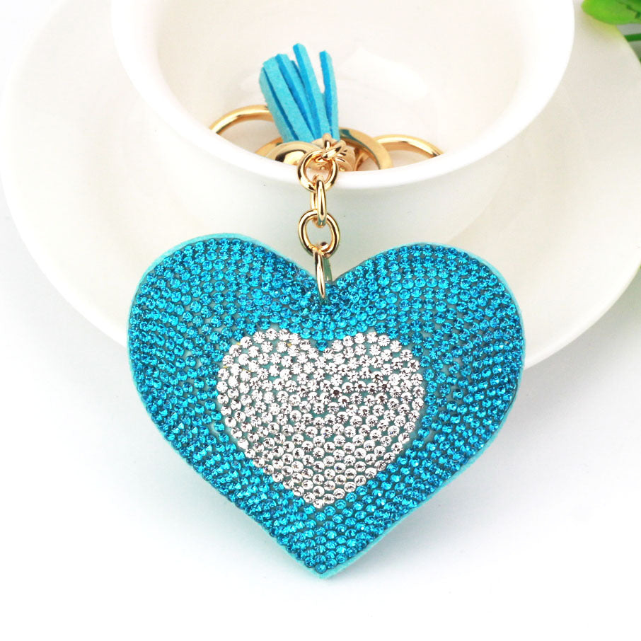 Wholesale Valentine's Day Double Color Peach Heart Keychain