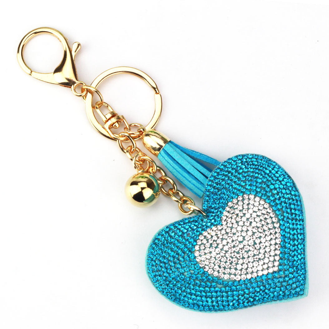 Wholesale Valentine's Day Double Color Peach Heart Keychain