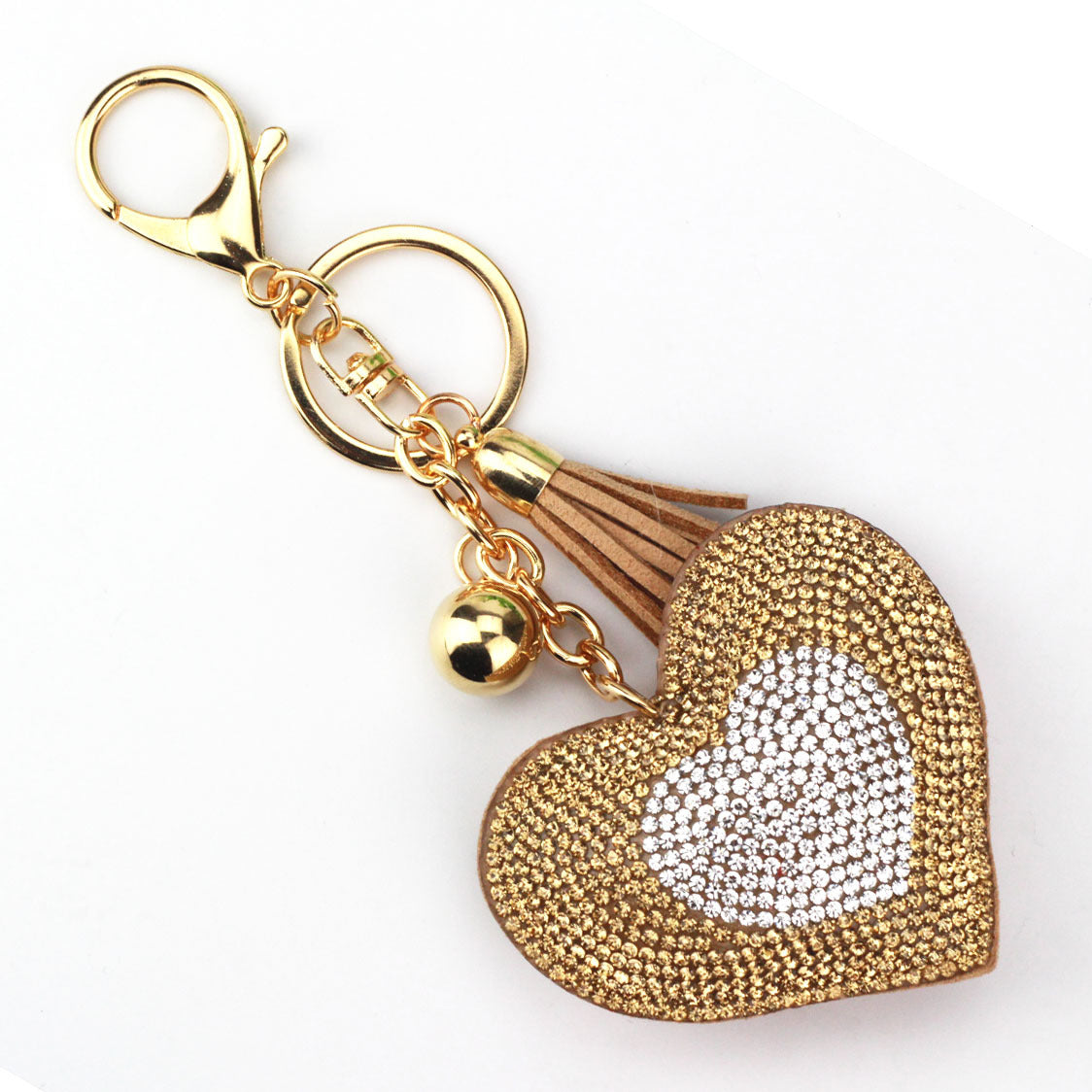 Wholesale Valentine's Day Double Color Peach Heart Keychain