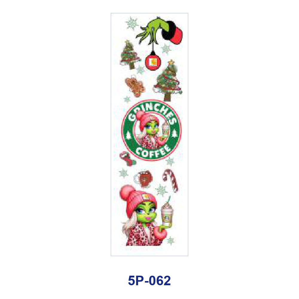 Wholesale 2/ 8/ 16pcs Winter Fashion Girl Coffee Floral Inspirational Phrase Xmas Ornament Print Pen and Bookmark Stickers UV DTF Wraps OLY Exclusive