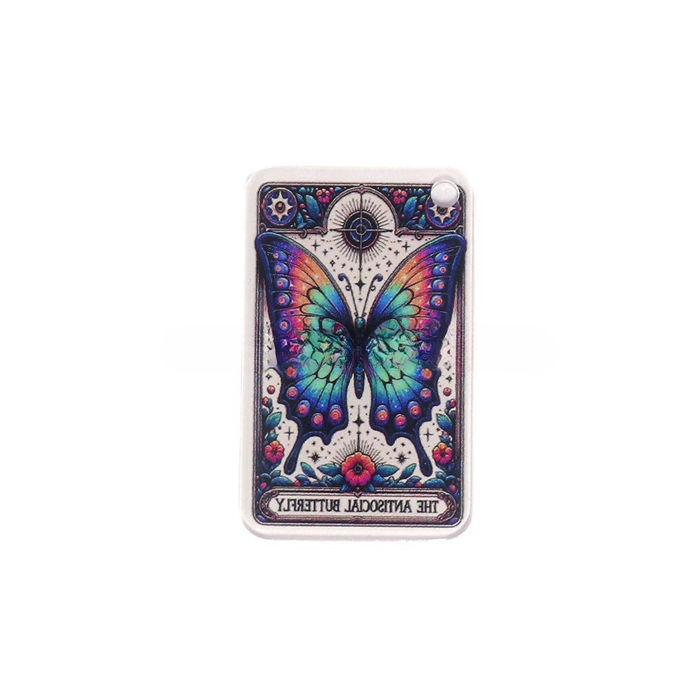 Wholesale 10pcs Cartoon Skull Character Butterfly Rectangular DIY Accessories FlatBack