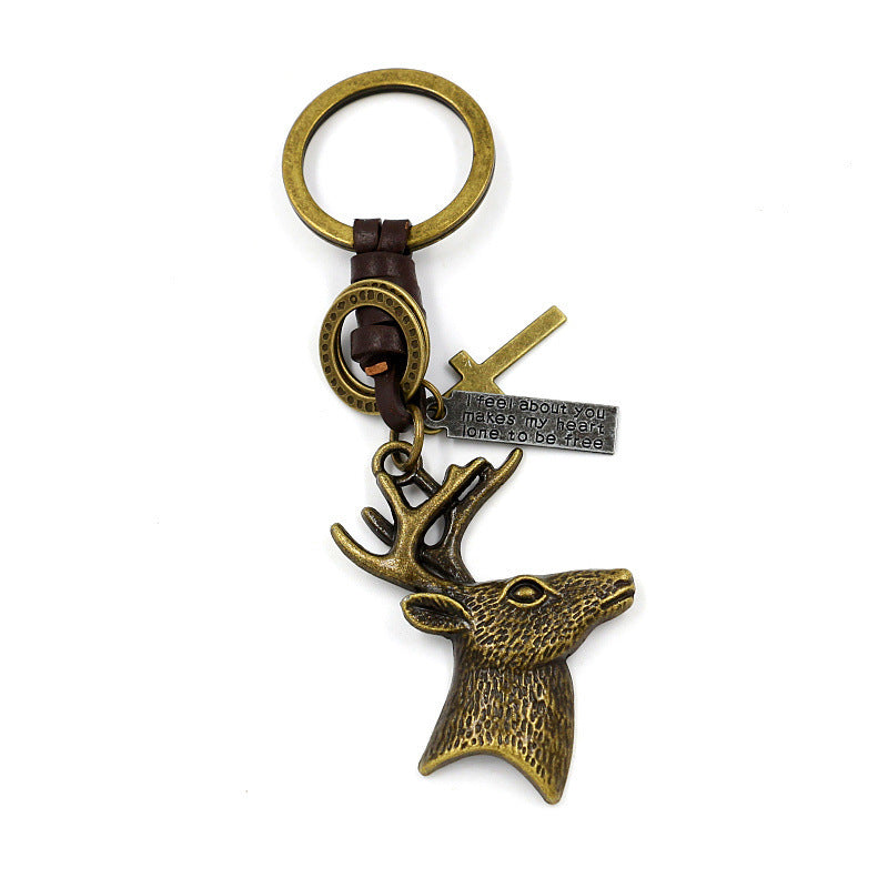 Wholesale Elk Leather Braided Keychain