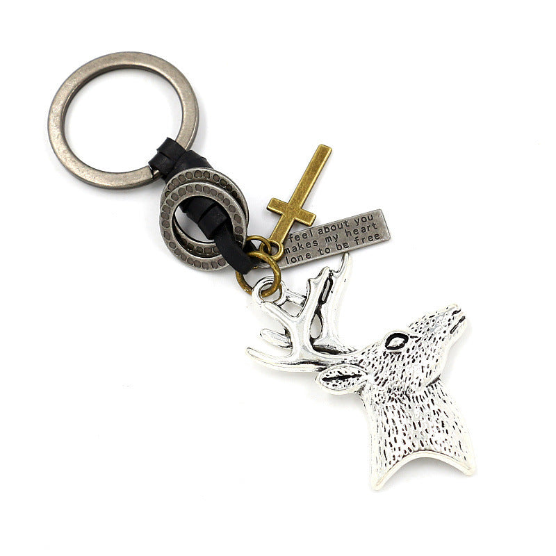 Wholesale Elk Leather Braided Keychain