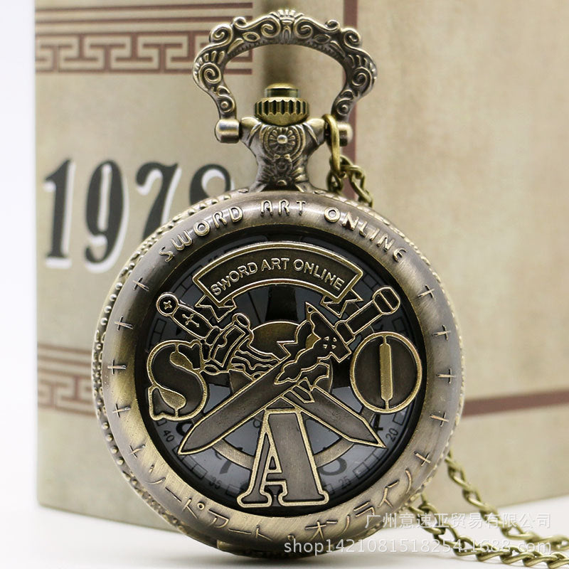 Wholesale Hollow Personalized Hollow Five-pointed Star Bronze Pocket Watch