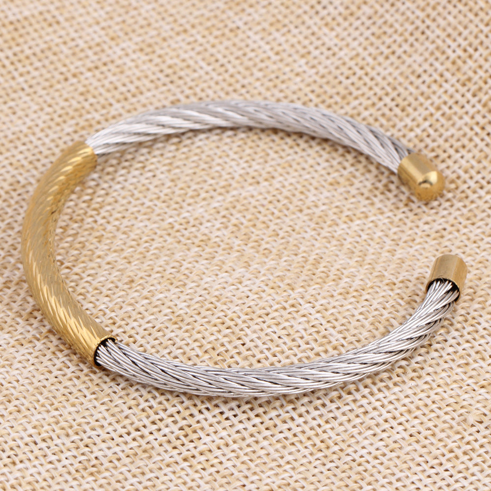 Wholesale Stainless Steel Gold-plated Dual Color Bracelets