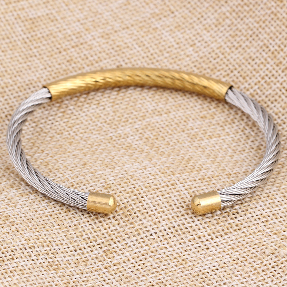 Wholesale Stainless Steel Gold-plated Dual Color Bracelets