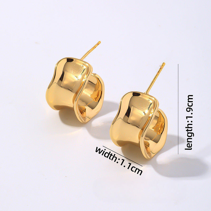 Wholesale Irregular Gold Stainless Steel Earrings