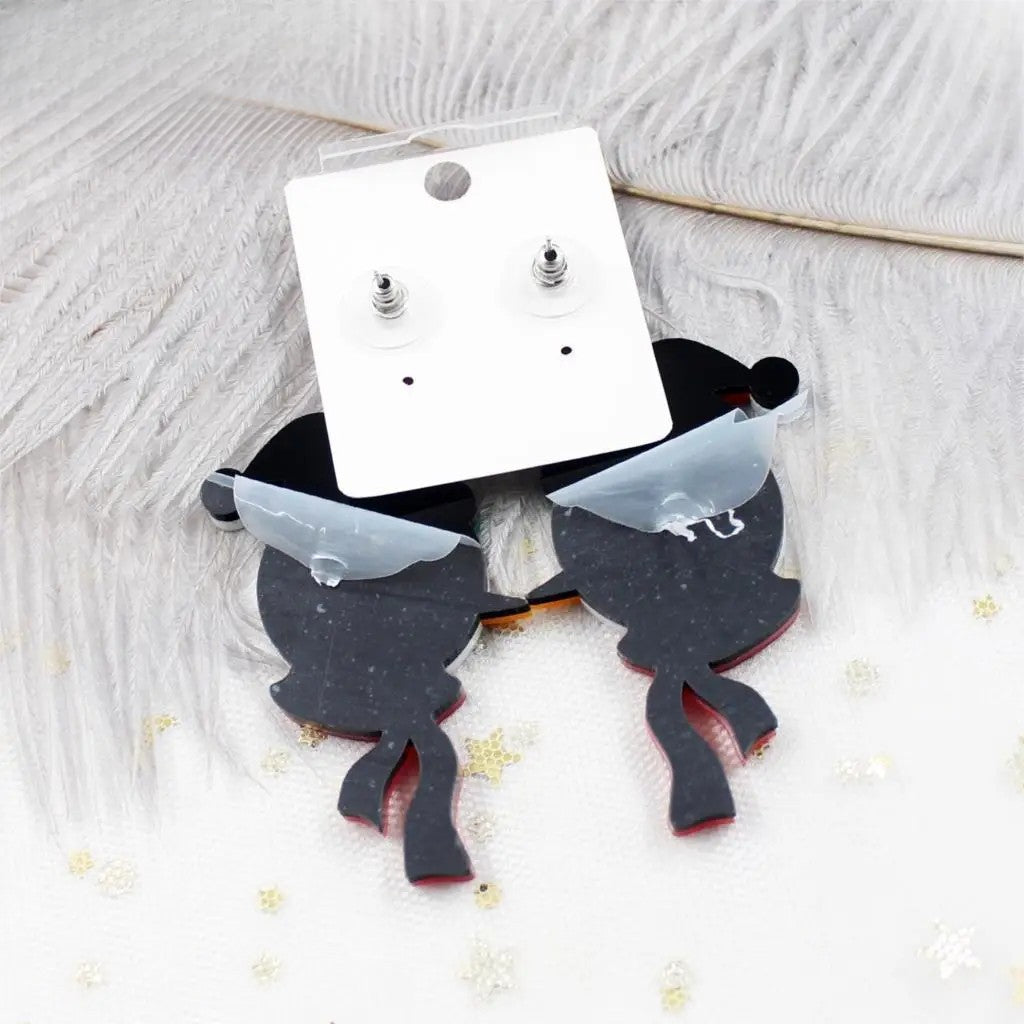 Wholesale 5pcs/pack Christmas Snowman Shiny Winter Acrylic Swing Earrings