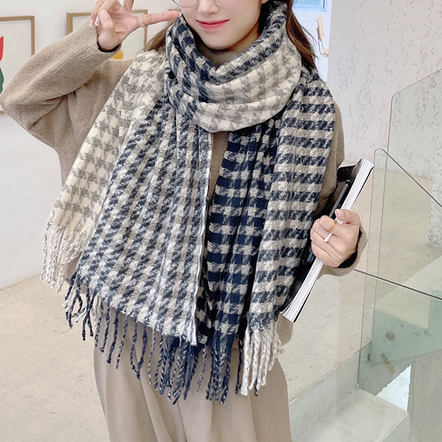Wholesale Winter Plaid Warm Nylon Scarf