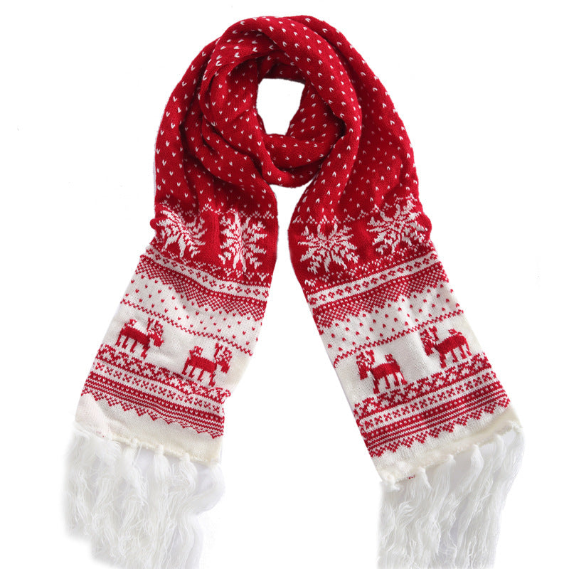 Wholesale Christmas Snowflake Elk Thickened Wool Scarf