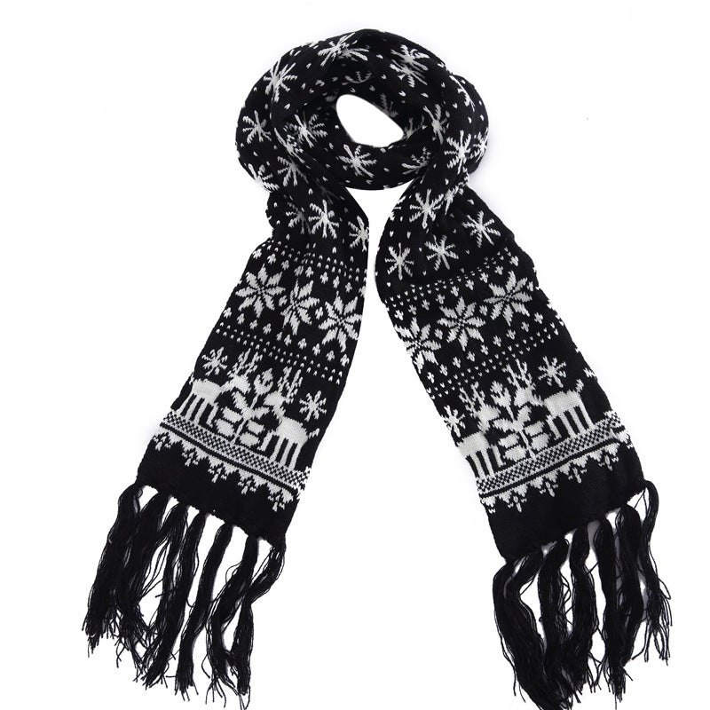 Wholesale Christmas Snowflake Elk Thickened Wool Scarf