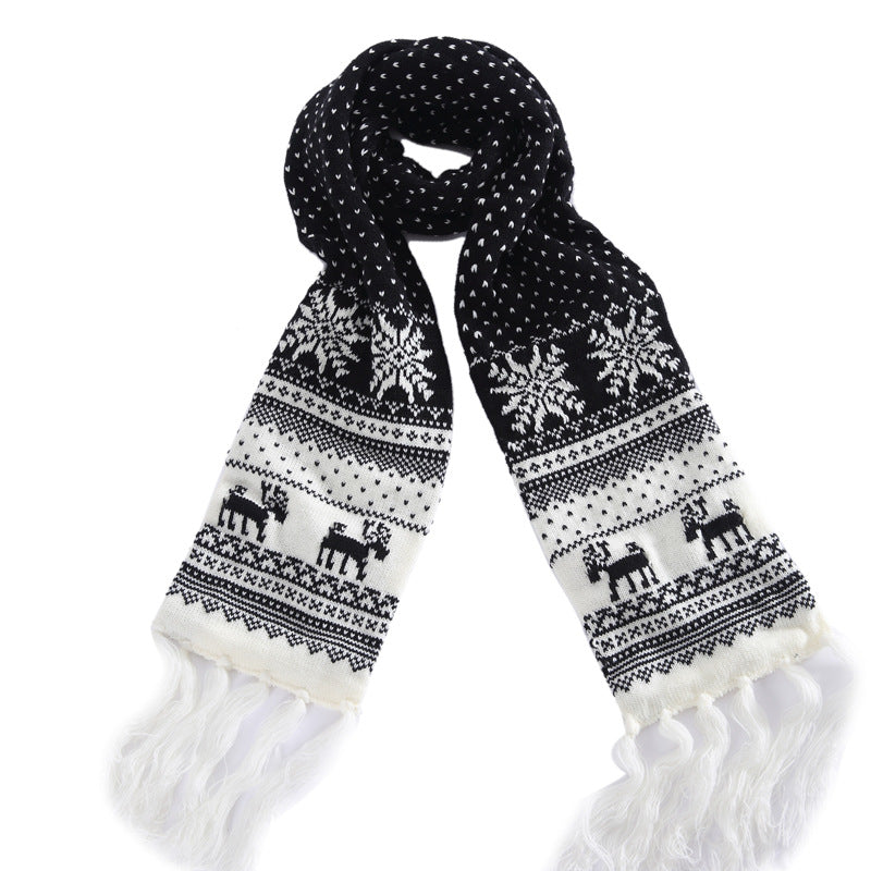 Wholesale Christmas Snowflake Elk Thickened Wool Scarf