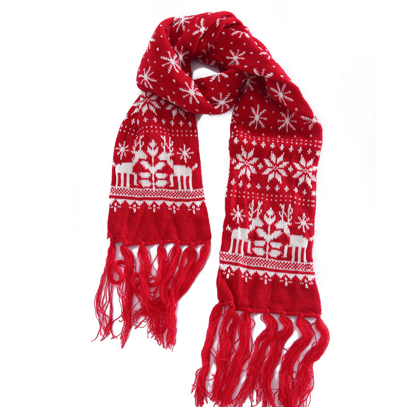 Wholesale Christmas Snowflake Elk Thickened Wool Scarf
