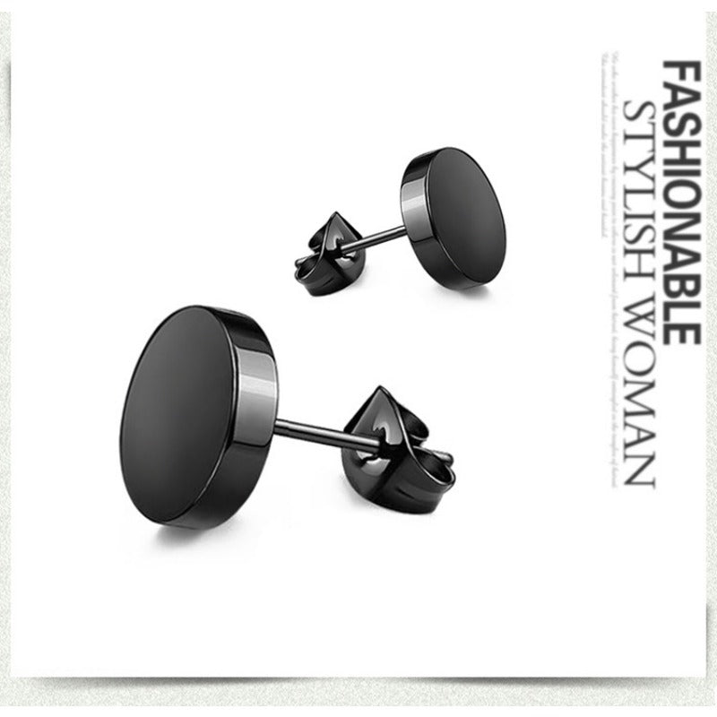 Wholesale Rock Black Titanium Steel Dumbbell Stainless Steel Earrings