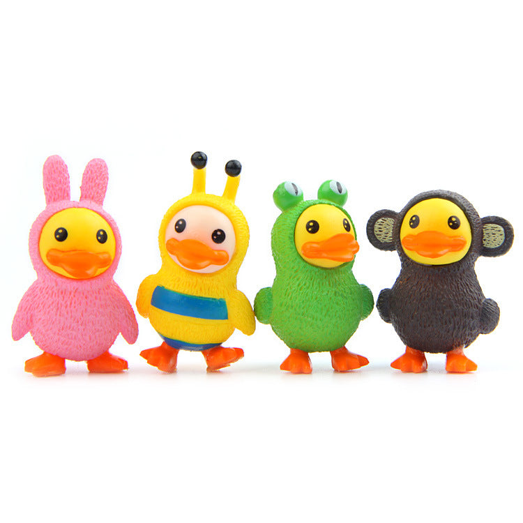 Wholesale Chic Duck Cosplay Bee Figurines - 4 Styles PVC Miniature Garden Accessories for Resale