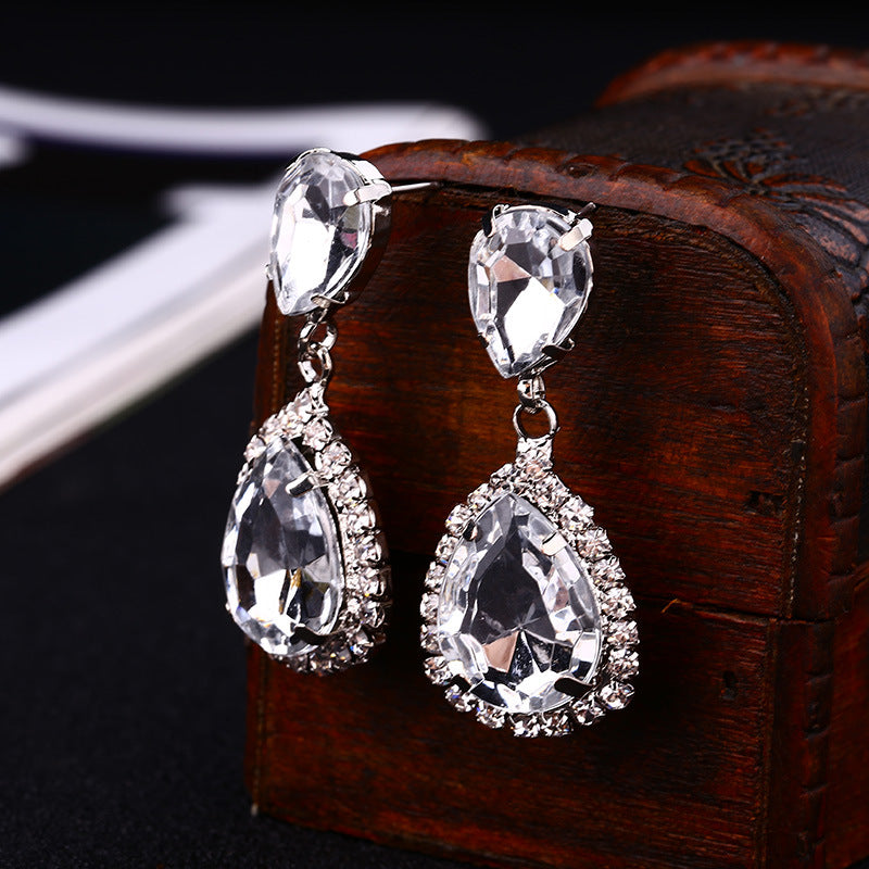 Wholesale Sparkling Drop Crystal Earrings