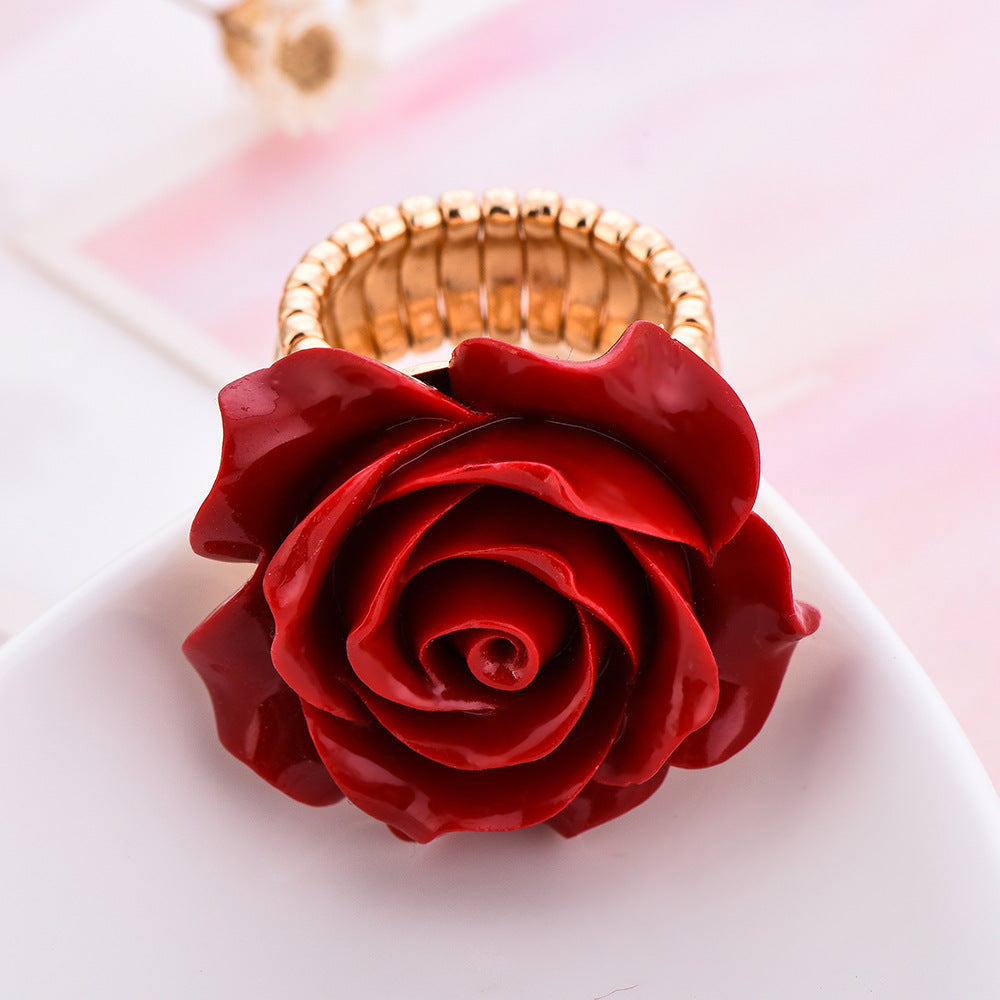 Wholesale of Red Rose Copper Rings
