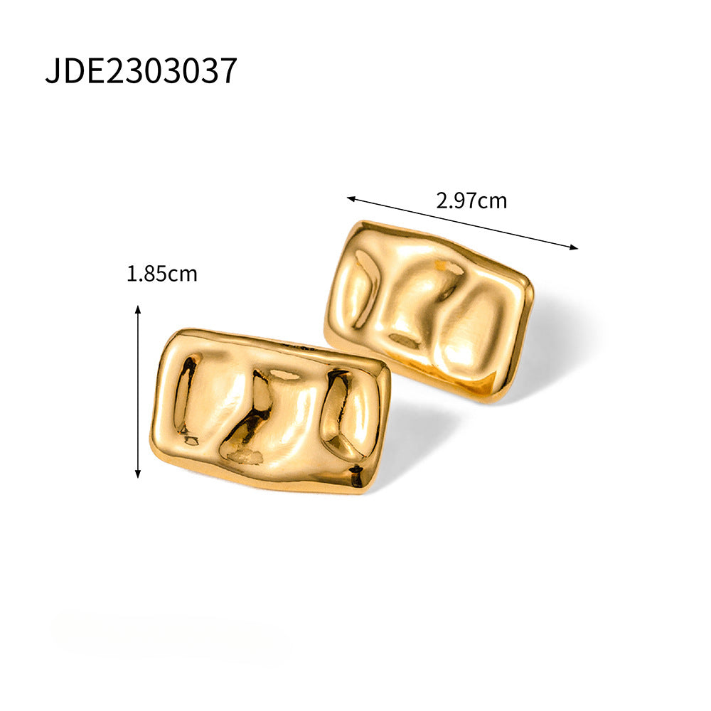 Wholesale Geometric Square Titanium Steel Gold-plated Earrings