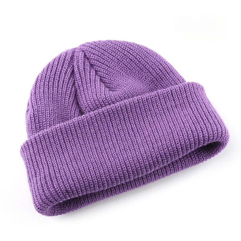 Wholesale Solid Color Light Board Insulation Acrylic Ear Knitted Hat Wool Hat