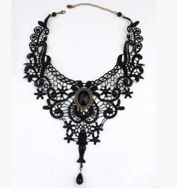 Wholesale Gothic Lace Necklace Black Clavicle Chain