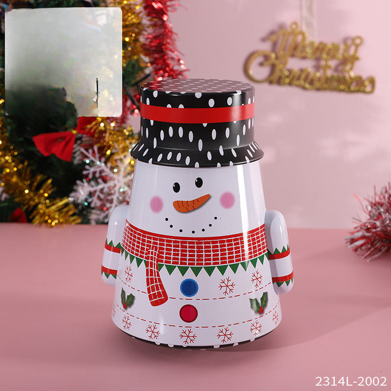 Wholesale Stainless Steel Shaped Santa Claus Candy Cookies and Dried Fruit Chocolate Boxes