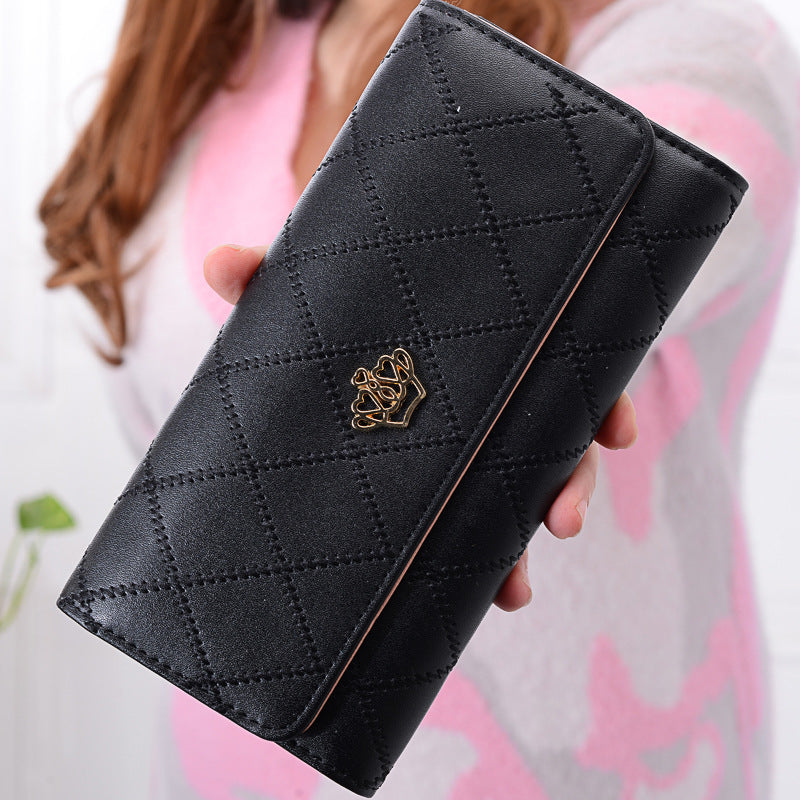 Wholesale PU Rhombus Love Crown Wallet