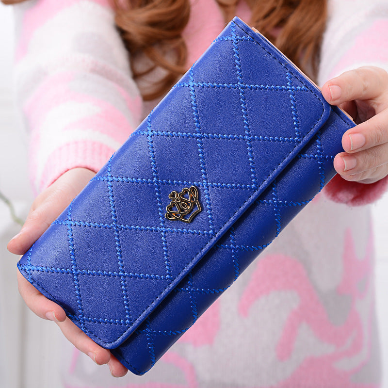 Wholesale PU Rhombus Love Crown Wallet