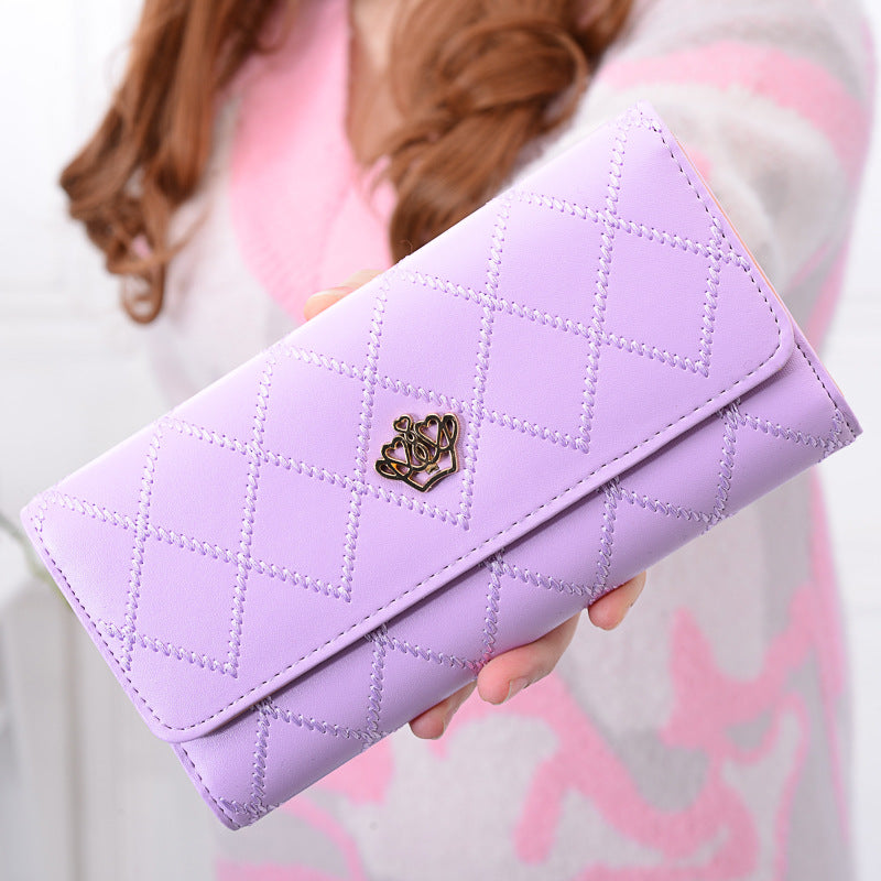 Wholesale PU Rhombus Love Crown Wallet