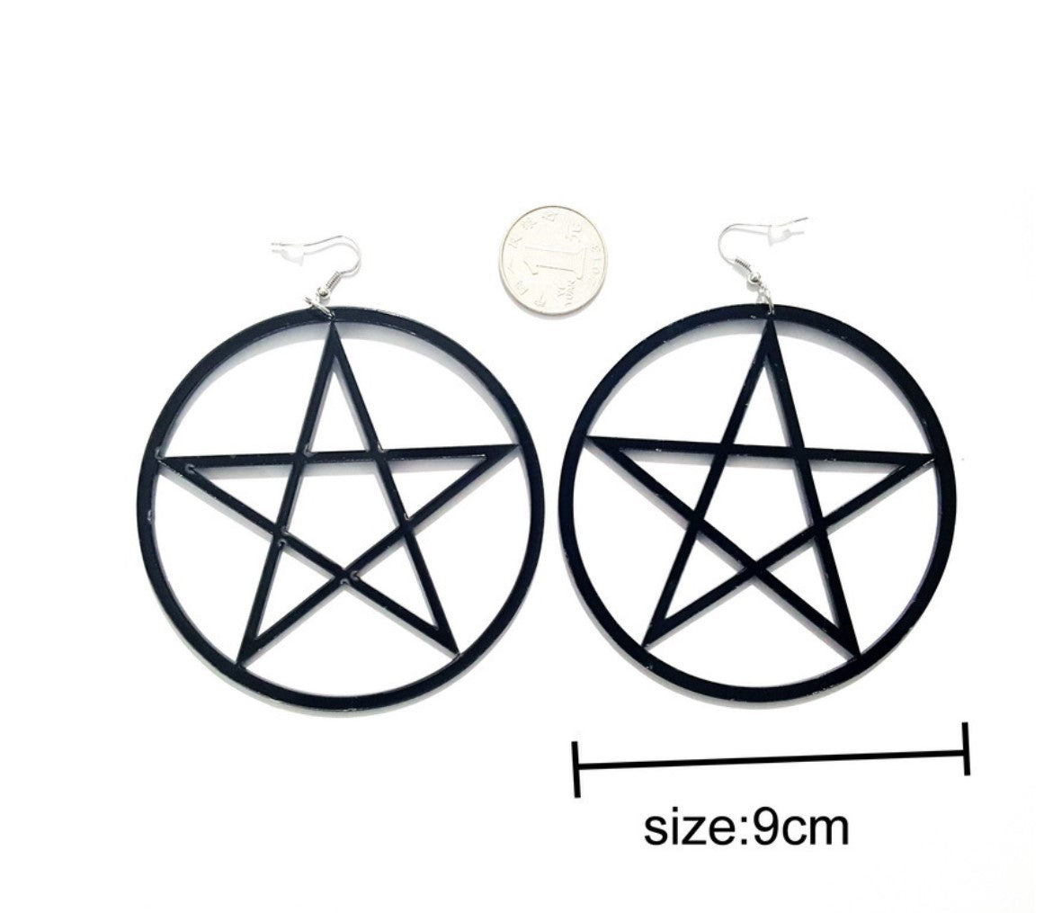 Wholesale Nightclub Oversized Acrylic Hollow Five-pointed Star Earrings