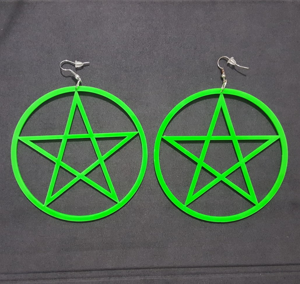 Wholesale Nightclub Oversized Acrylic Hollow Five-pointed Star Earrings
