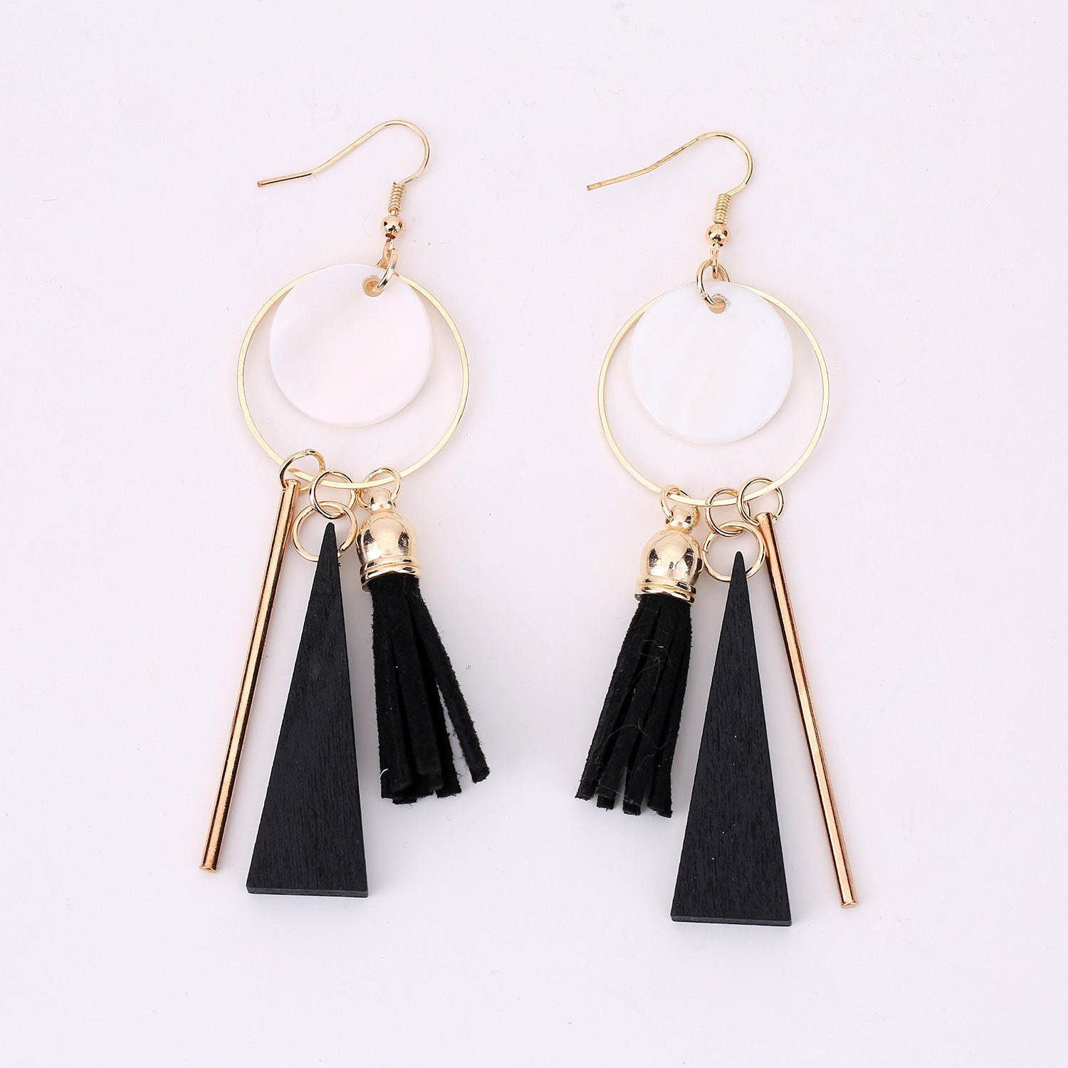 Wholesale Shell Circle Tassel Earrings Ethnic Handmade Design Party Wear Gift Fashion Accessory