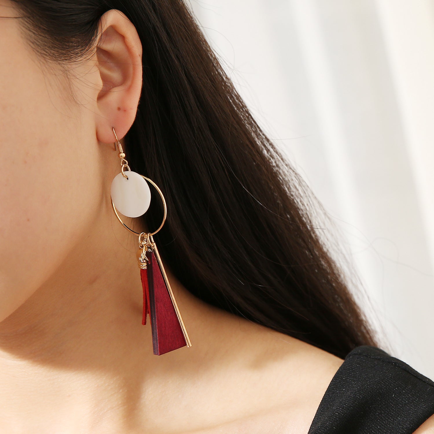 Wholesale Shell Circle Tassel Earrings Ethnic Handmade Design Party Wear Gift Fashion Accessory