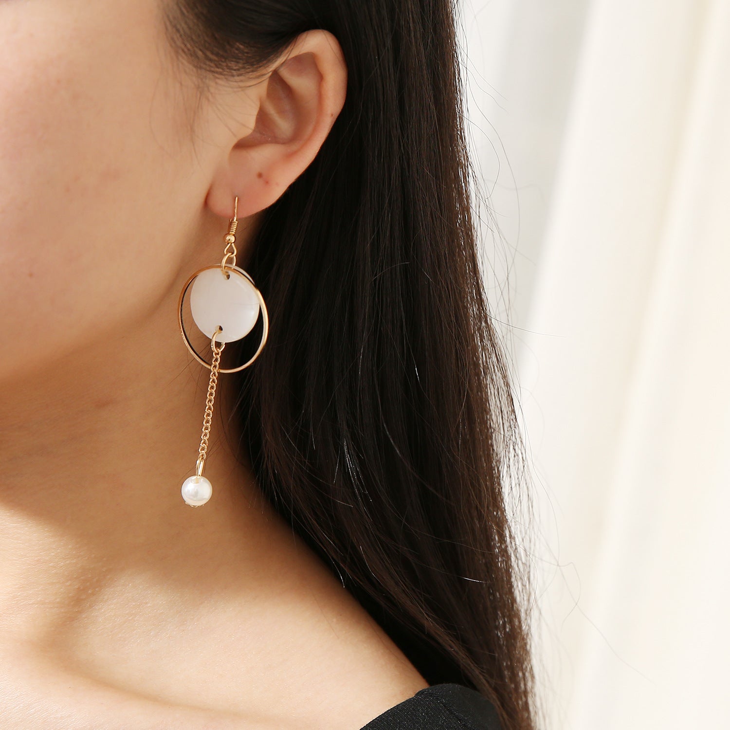 Wholesale Elegant Shell Geometric Drop Earrings Fashion Jewelry Accessory Party Gift
