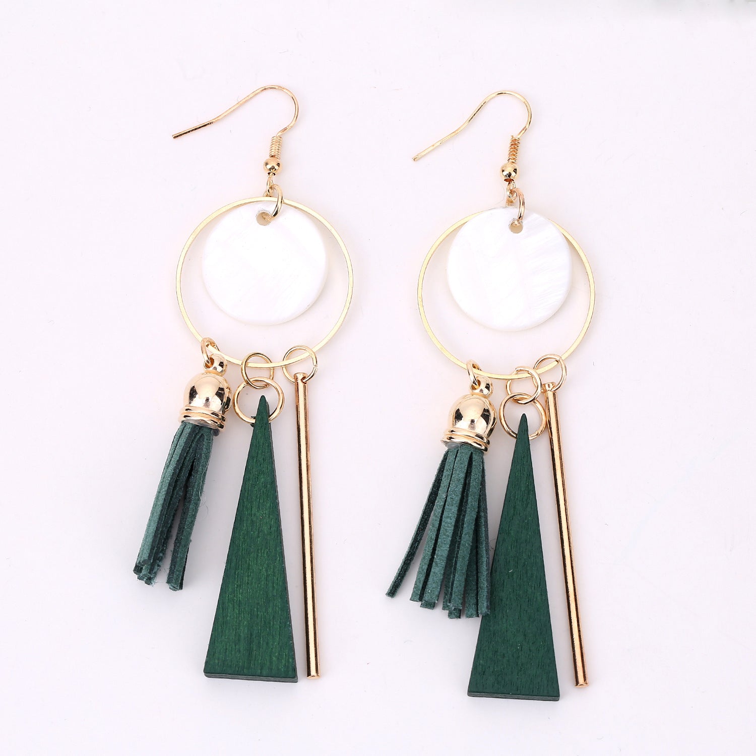 Wholesale Shell Circle Tassel Earrings Ethnic Handmade Design Party Wear Gift Fashion Accessory