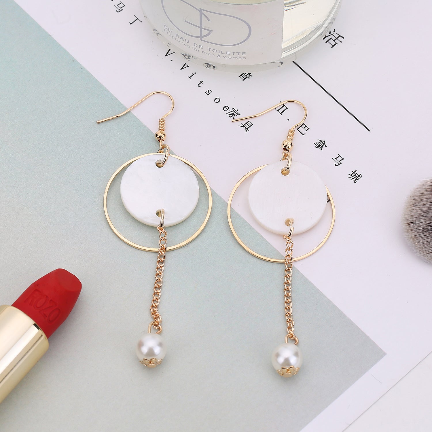 Wholesale Elegant Shell Geometric Drop Earrings Fashion Jewelry Accessory Party Gift