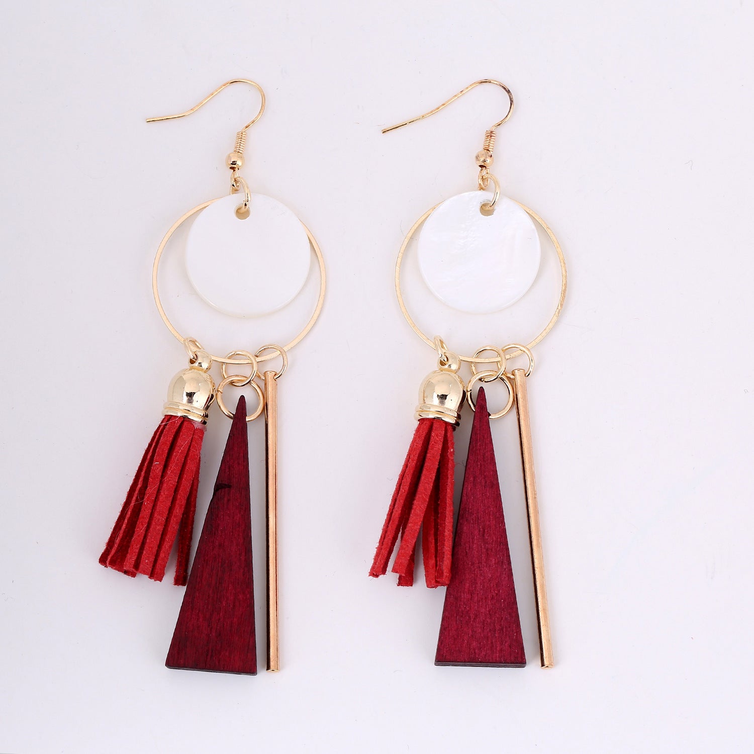 Wholesale Shell Circle Tassel Earrings Ethnic Handmade Design Party Wear Gift Fashion Accessory
