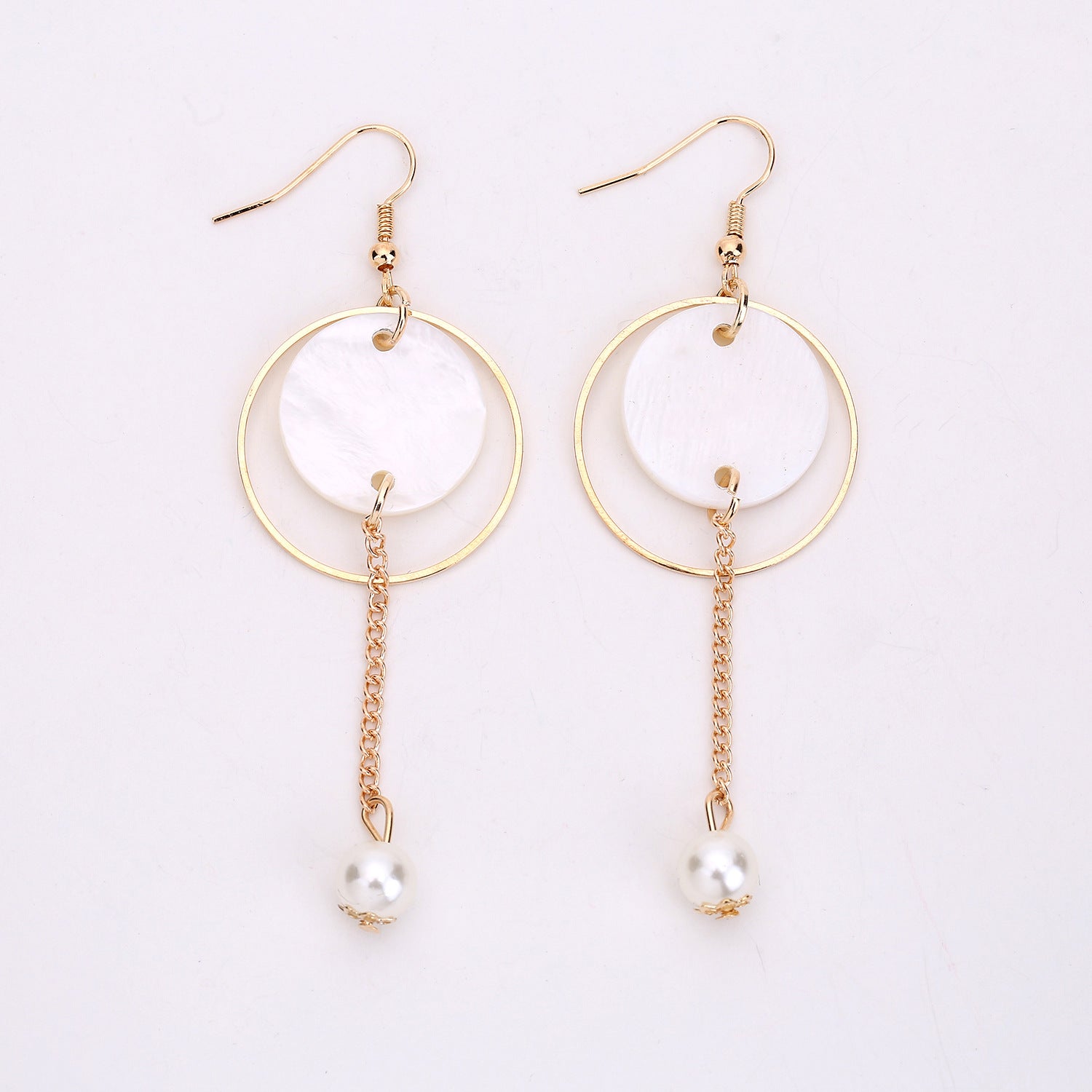 Wholesale Elegant Shell Geometric Drop Earrings Fashion Jewelry Accessory Party Gift