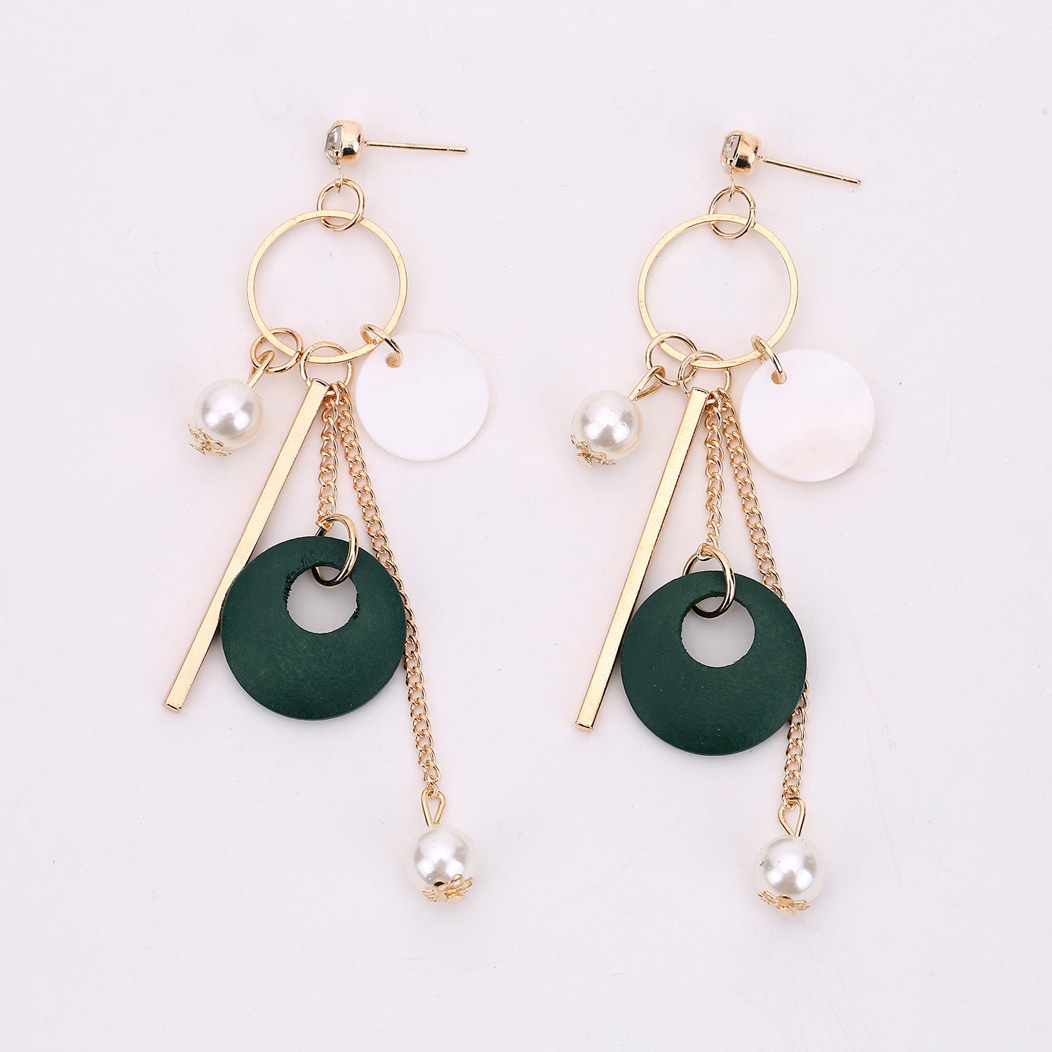Wholesale Shell Pearl Tassel Earrings Long Drop Design Trendy Chic Jewelry Accessory Gift