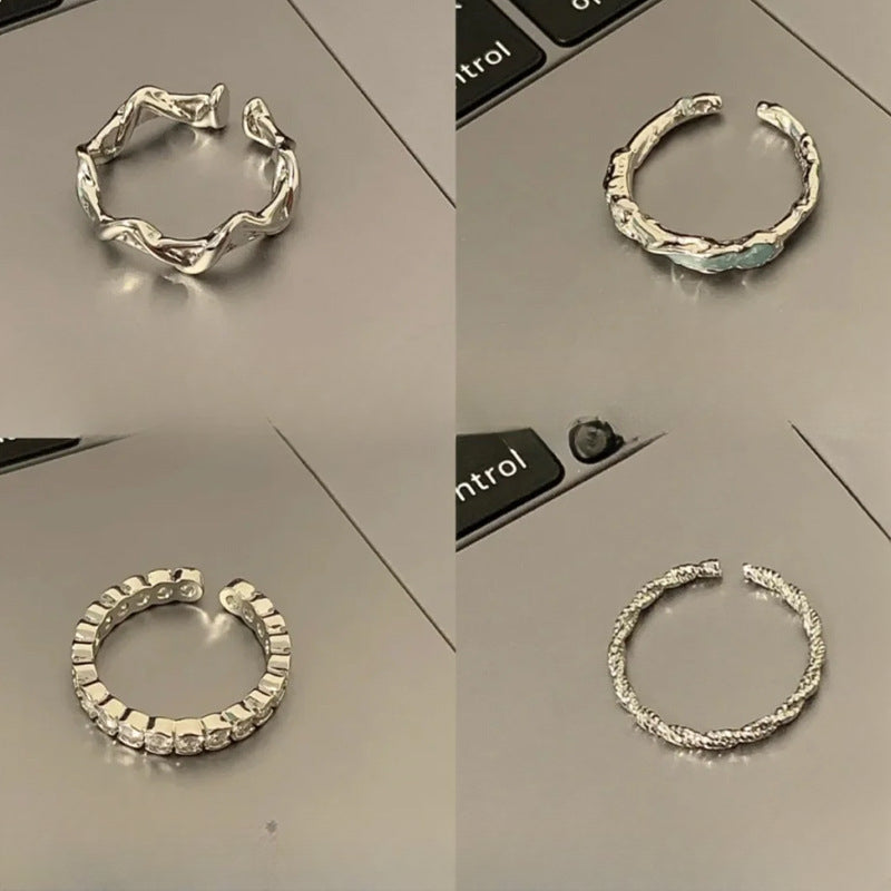 Wholesale plain ring irregular 925 sterling silver ring