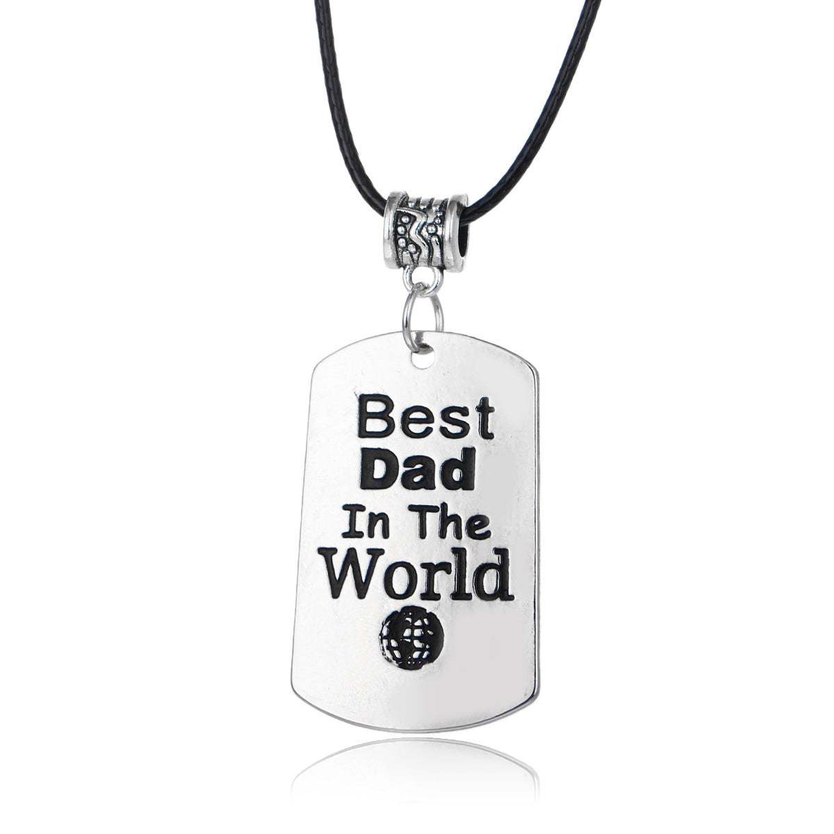 Wholesale Gothic Home Warmth Series English Engraved Pendant Leather Rope Necklace