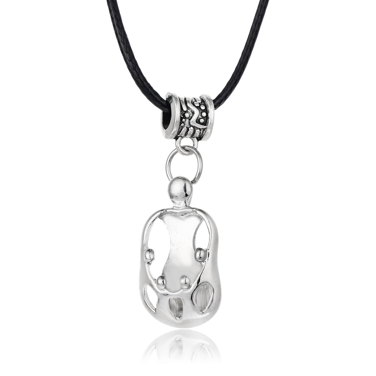 Wholesale Gothic Home Warmth Series English Engraved Pendant Leather Rope Necklace