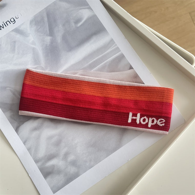 Wholesale Fabric Color Block Alphabet Knitted Wide-brimmed Headband