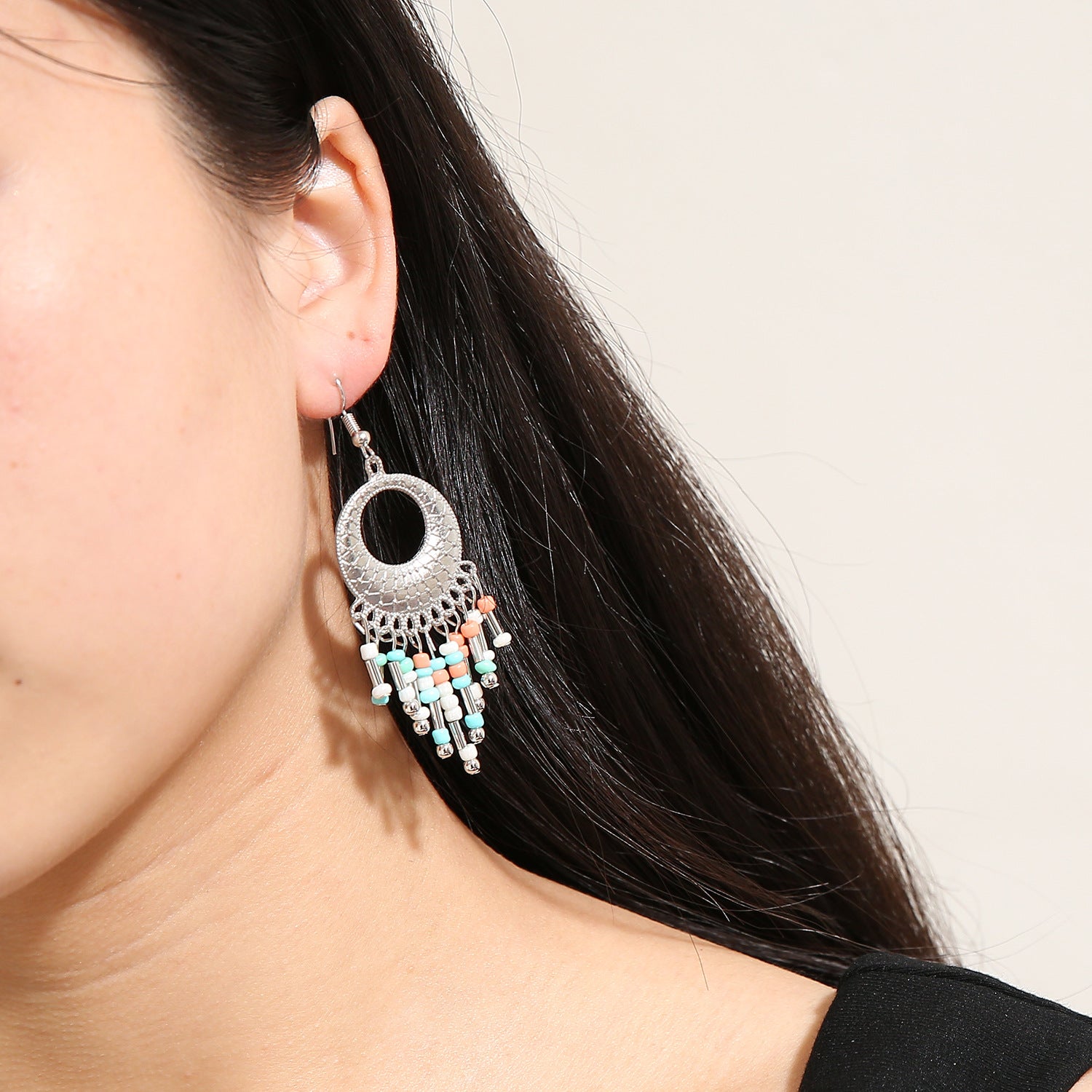 Wholesale Retro Geometric Disc Tassel Earrings For Women Exotic Chic Party Wear