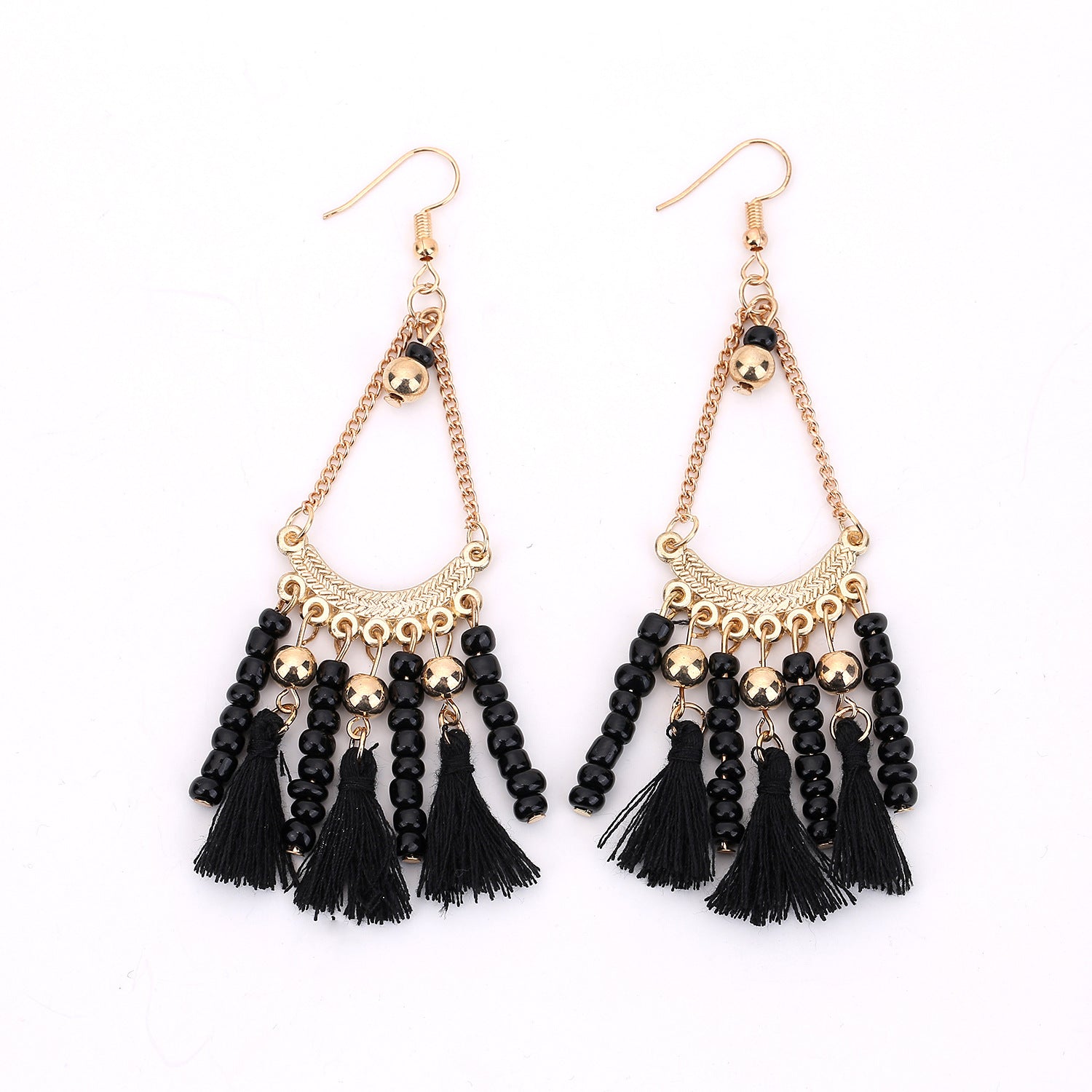 Wholesale Green Alloy Tassel Earrings For Women Geometric Nature Style Fashion Jewelry Accessory Gift Boutique Resale